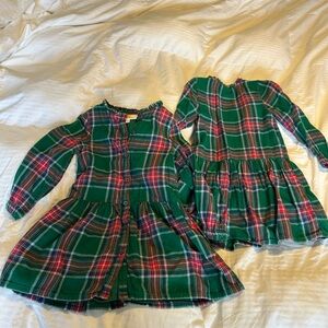 Mini Boden Green and Red Plaid Casual Dress